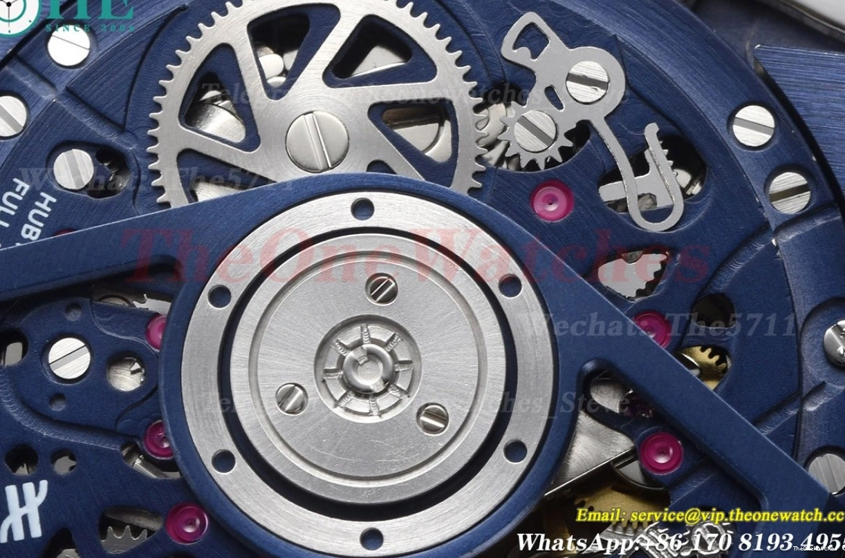 Cer HUB1280A Dial RU Square Skeleton 42mm SS Bang Blue BBF Unico 1230